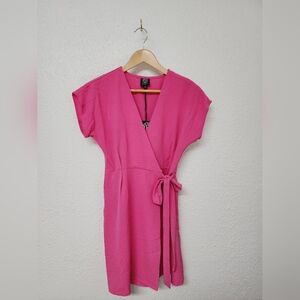 NWT Bobeau women's pink dress, XS, wrap dress, contemporary, romantic, night out